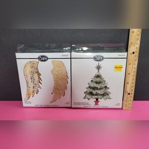 Sizzix Bigz Dies.  Set Of 2.  Christmas Tree 656738 & Angel Wings 656563 (0545)